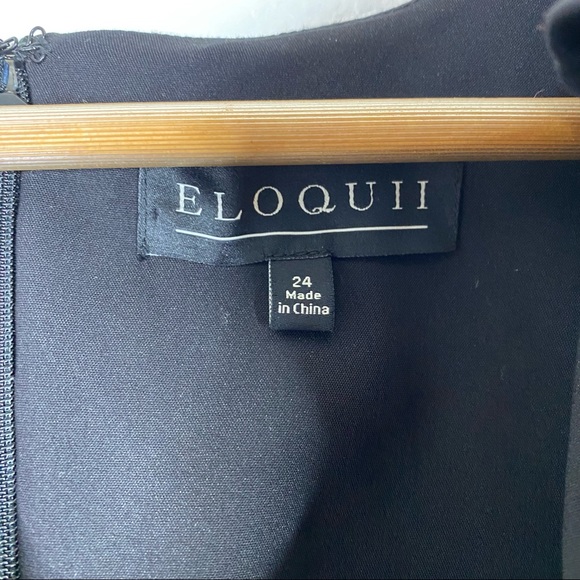 Eloquii Black Folded Shoulder Sheath Dress - Picture 6 of 8